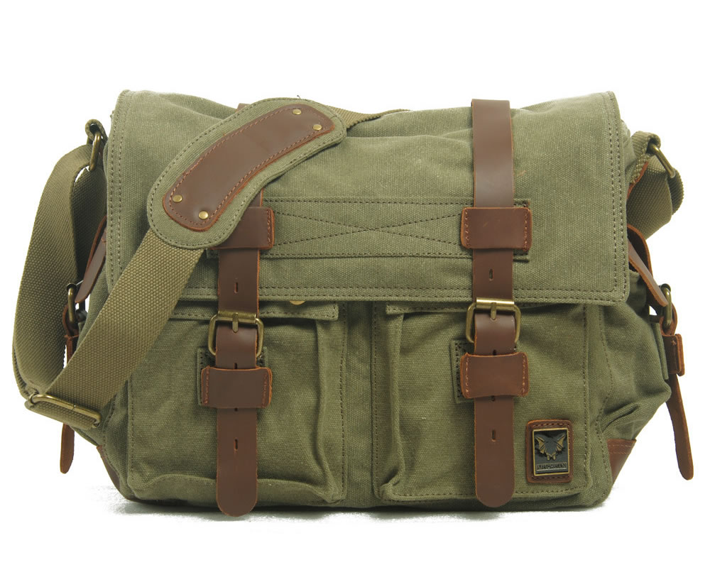 NEW Canvas Leather Satchel Messenger Shoulder School DSLR Camera Bag Backpack UK | eBay