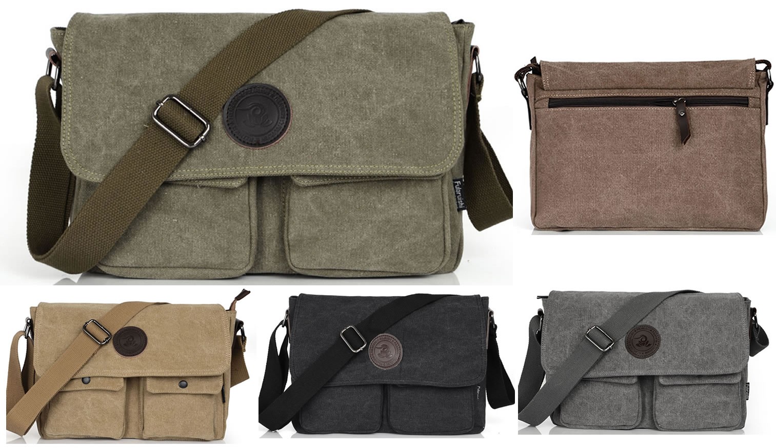 Rich in Style Men's Canvas Messenger Bag, Shoulder Bag