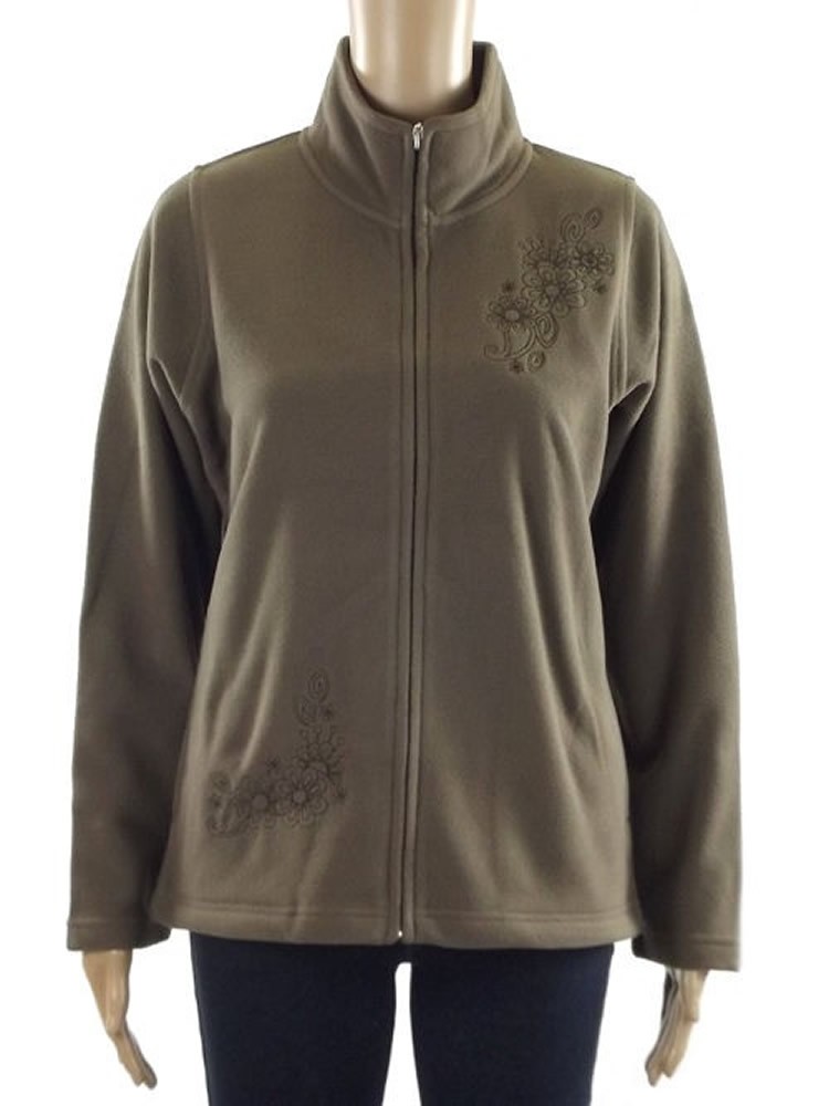 Honor Millburn at EWM Ladies Floral Embroidered Fleece Jacket Coat