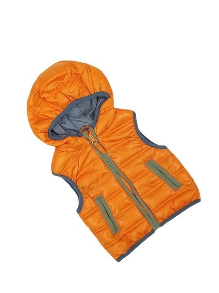 New ex Chainstore Babies Childs Kids Orange Hooded Gilet Bodywarmer Coat