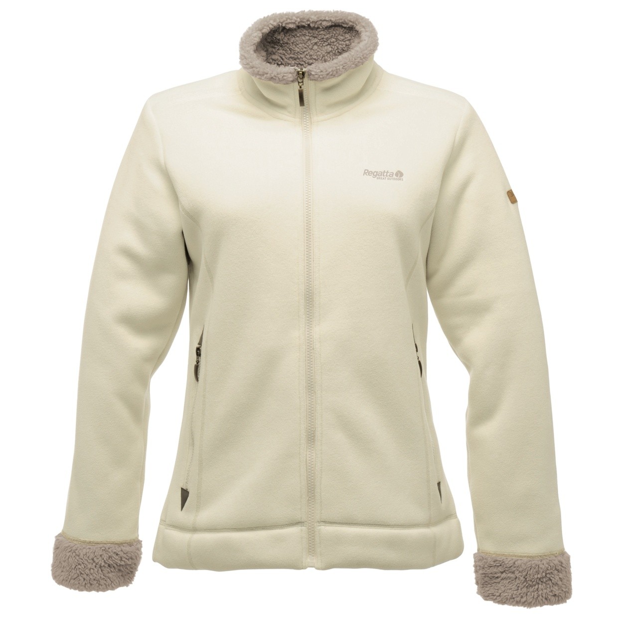 Regatta Womens Ladies Off White Polar Bear Fur Lined Full Zip Warm Fleece Coat Jacket Jumper Top