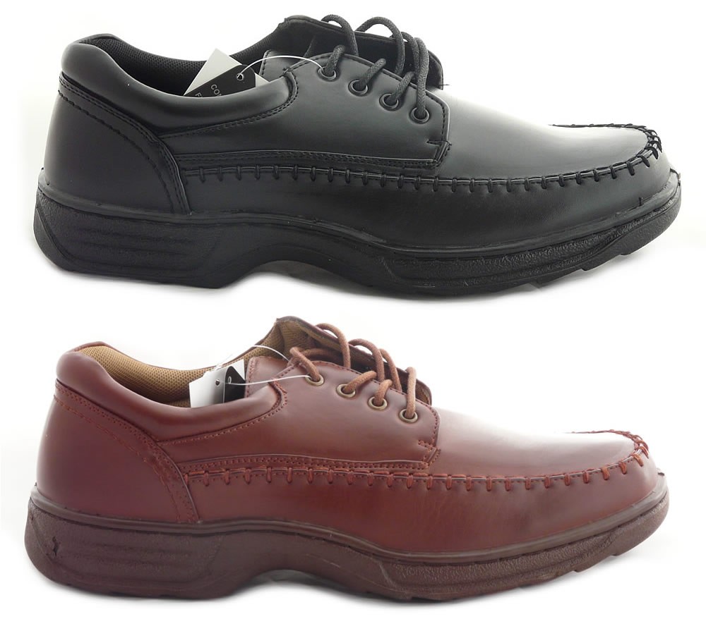 Cushion Walk Mens Leather-Lined Lightweight Formal Work Comfort Lace-Up Shoes