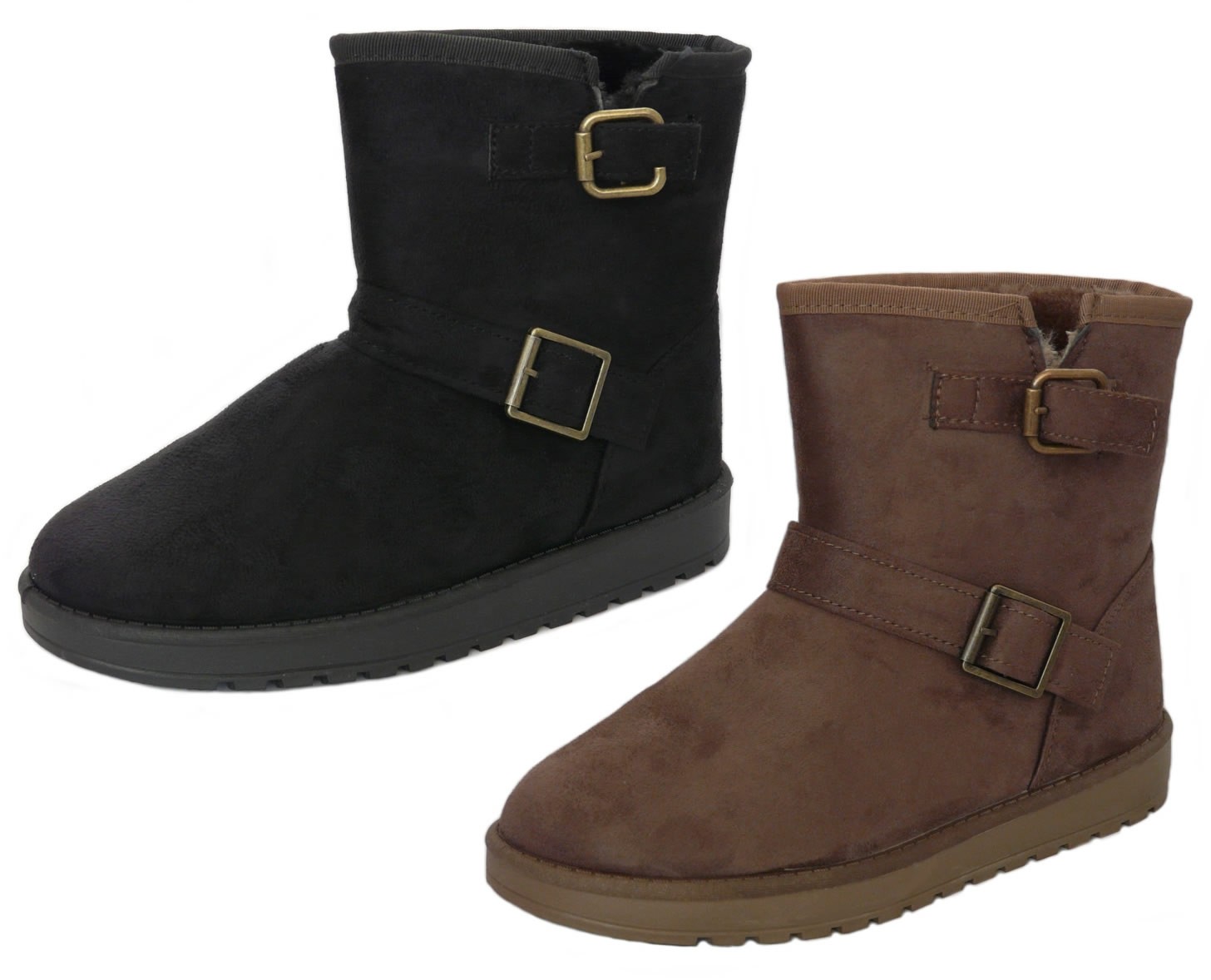 Cushion Walk Women's Faux Suede Fur Lined Warm Winter Boots Size 3-8