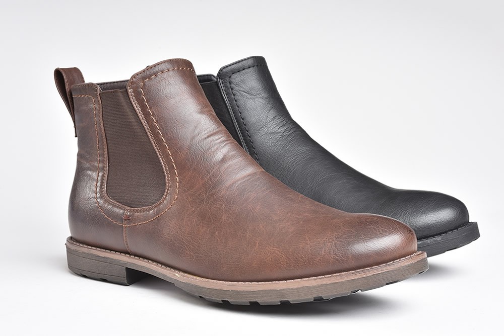 New Cushion Walk Mens Faux Leather Chelsea Boots Dealer Desert Ankle Boots