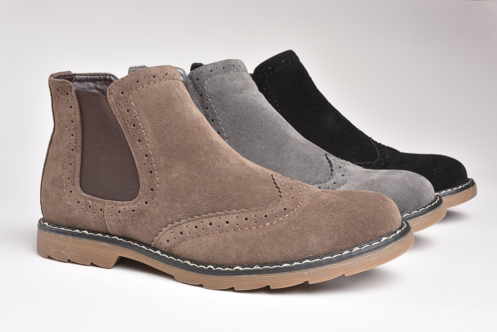 New Cushion Walk Mens Faux Suede Leather Chelsea Boots Dealer Desert Ankle Boots