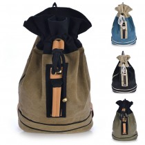 Vintage Retro Style Canvas & Faux Leather Backpack Rucksack School Laptop Duffle Bag